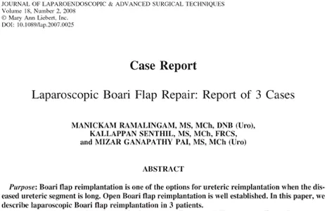 Laparoscopic boari flap repair: report of 3 cases.